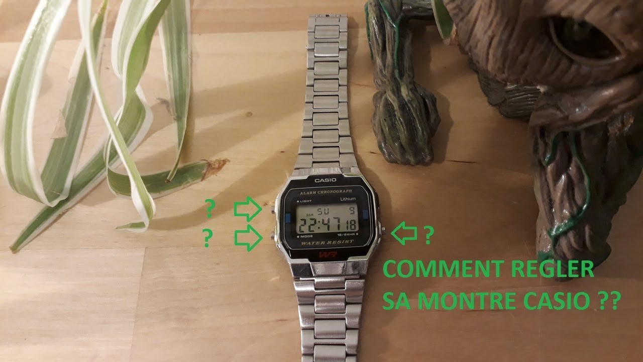 COMMENT REGLER L' HEURE DE SA MONTRE CASIO (exemple avec une CASIO A163WA, module 593)