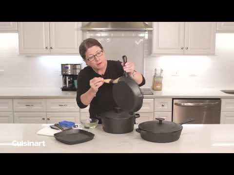 is having a sale on Cuisinart cast iron casserole and chicken fryers