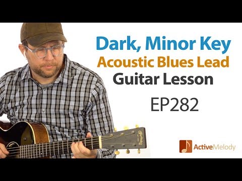 Learn a dark, blues lead on acoustic guitar - EASY to play! - Blues Guitar Lesson EP282