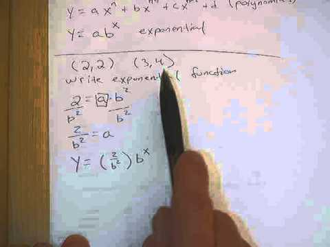 Writing an exponential function given 2 points. - YouTube