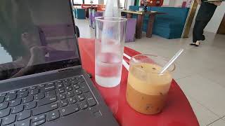 Vietnamese coffee at the top of the Thien Thai Hotel in Hanoi