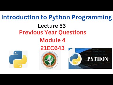 Python Programming Module 4 Important Question Paper Discussion Object Oriented Programming Vtu