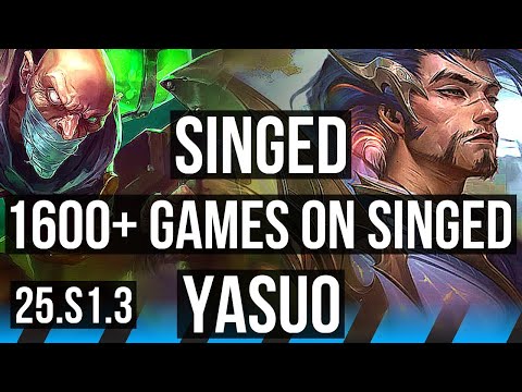 SINGED vs YASUO (MID) | 1600+ games | KR Master | 25.S1.3