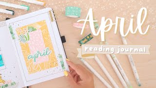 2022  April Reading Journal Setup | Bullet Journal Plan with Me | Collage Journal | Book Journal