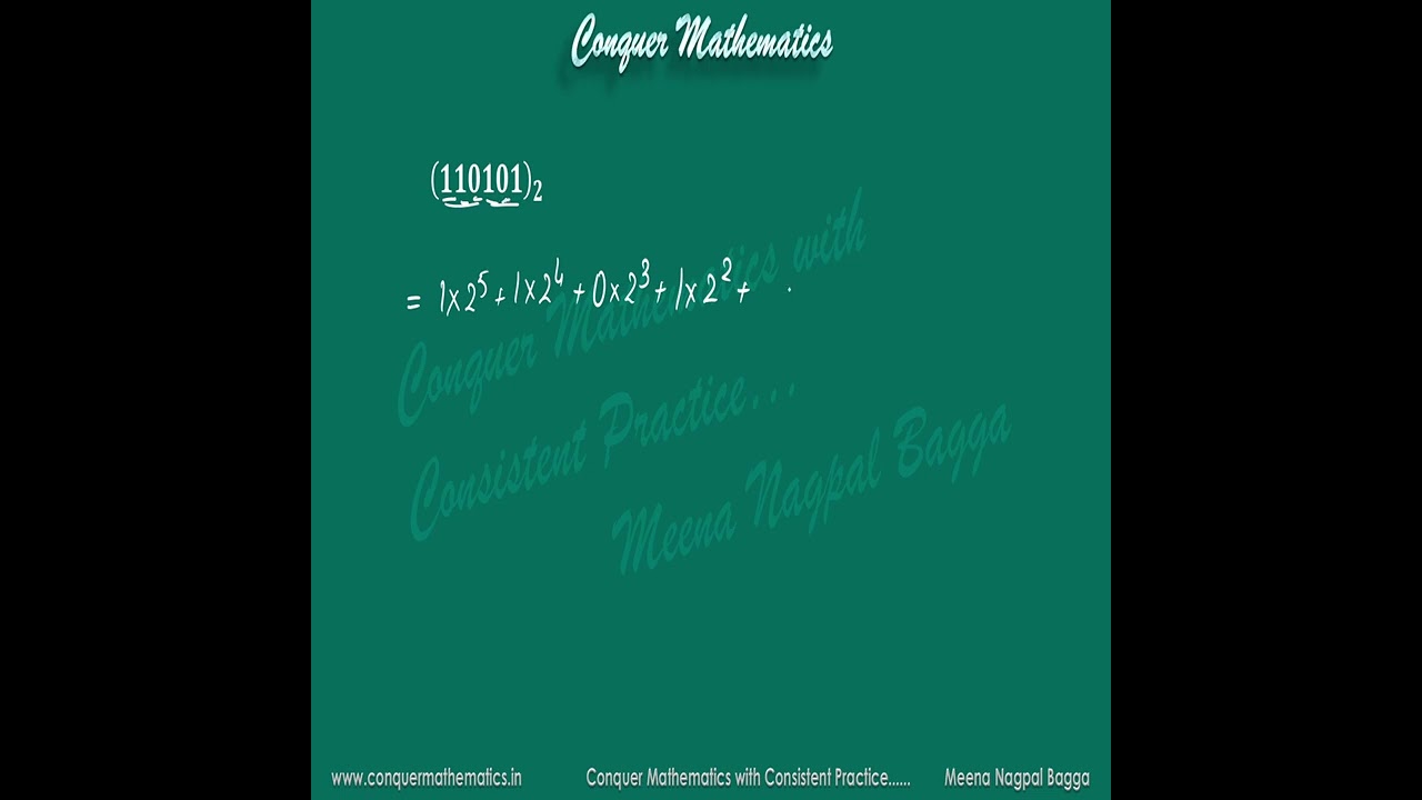 Applied Mathematics -Class 11 - Converting a Binary Number into a  Decimal Number