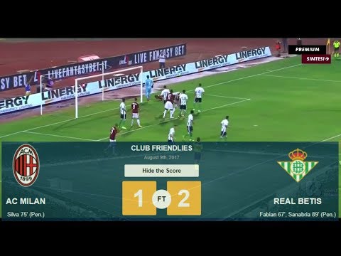 AC Milan vs Real Betis |1-2| Highlights 9/8/2017