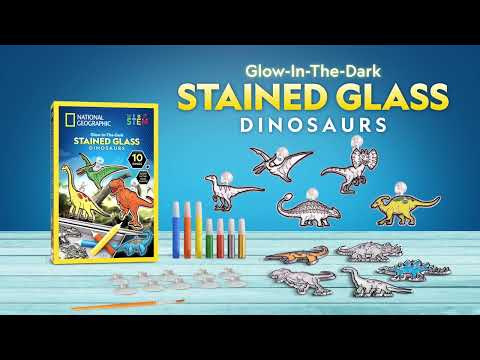 NATIONAL GEOGRAPHIC Glow-in-the-Dark Stained Glass Dinosaurs