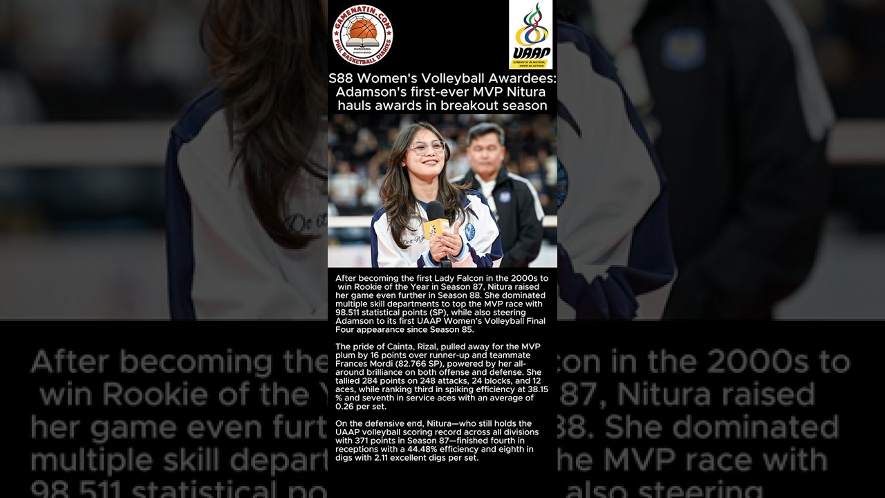 UAAP Women's Volleyball: Shaina Nitura of Adamson wins MVP award