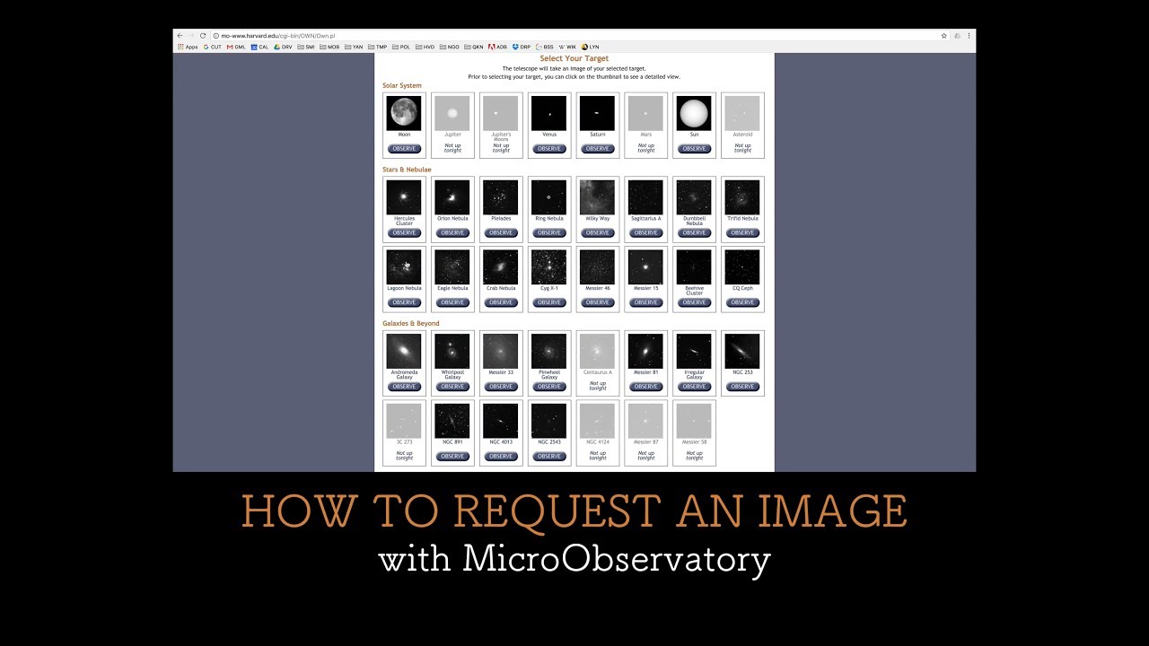 MicroObservatory | How to Request an Image