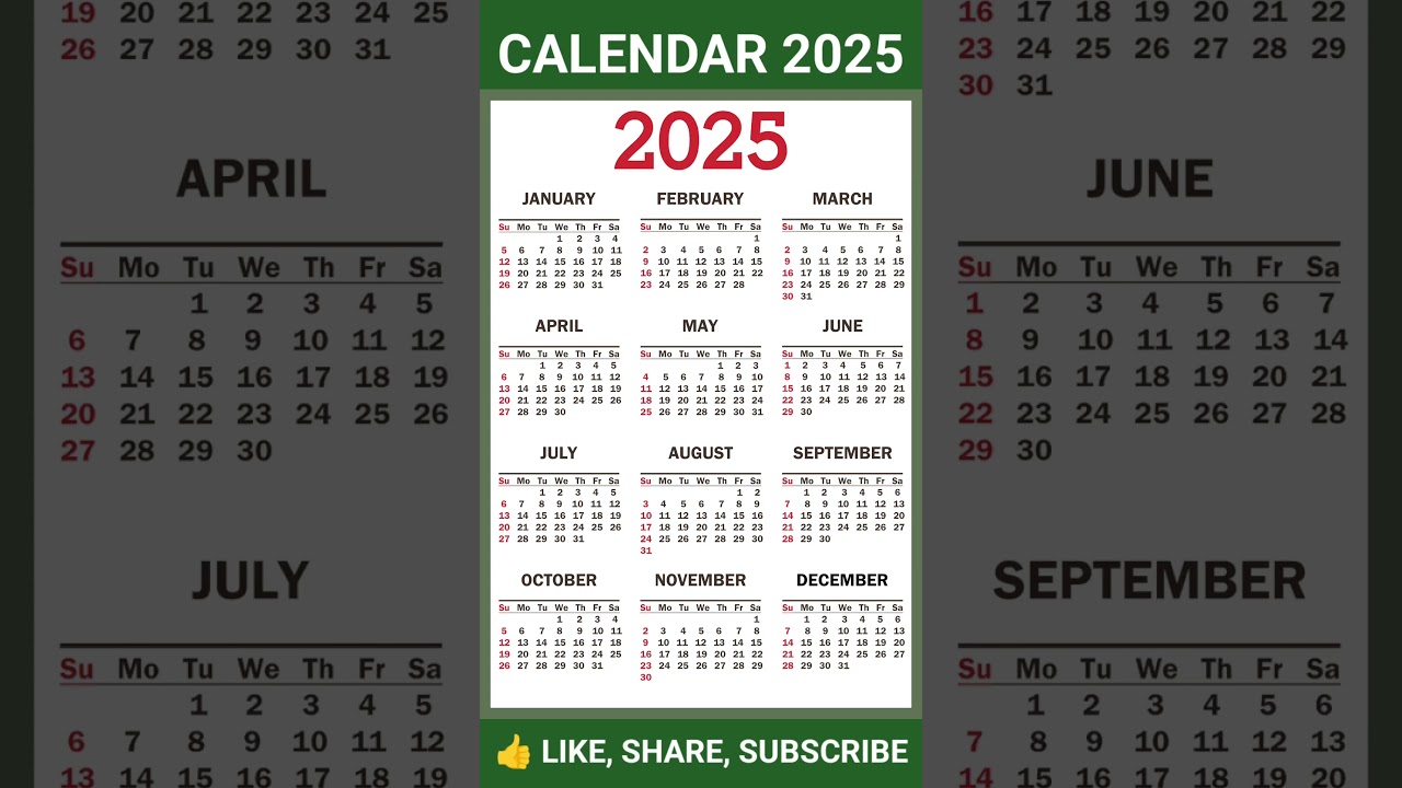Calendar 2025 / New year 2025🎉 / new year date #newyearcalendar2025