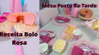 Como fazer bolo Bolo rosa / mesa posta da tarde simples