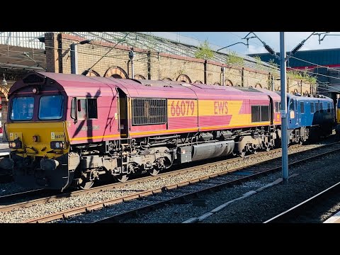 EWS 66079+DB 90034 At Crewe From Arpley Sidings To Crewe T.M.D. (E)