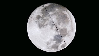 国際宇宙ステーションの月面通過
