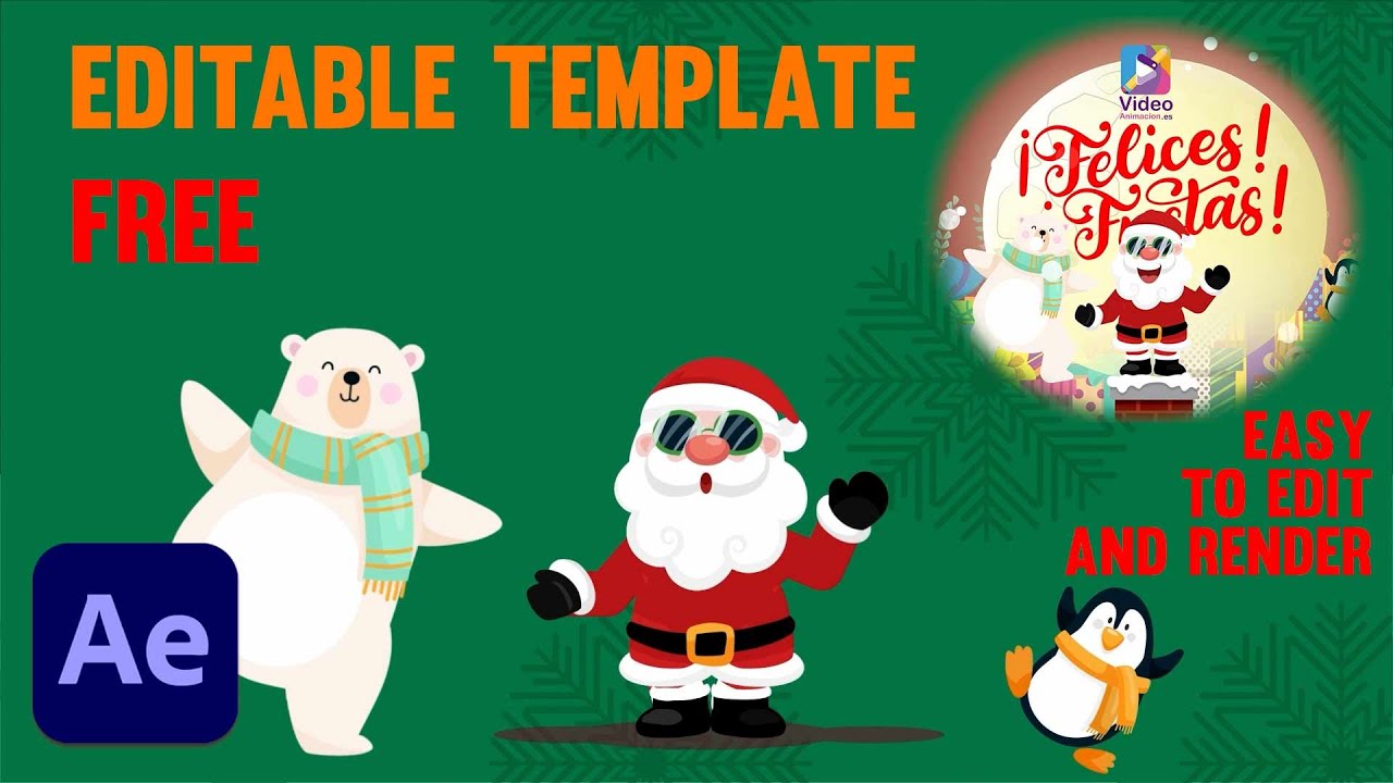 Christmas editable After Effects template in English