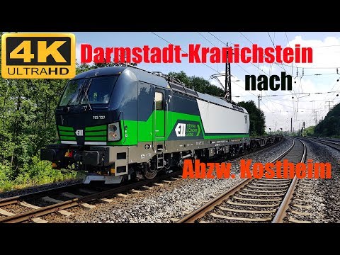 【4K】 Führerstandsmitfahrt Darmstadt - Kranichstein nach Kostheim über Frankfurt-Höchst, Isenburg,