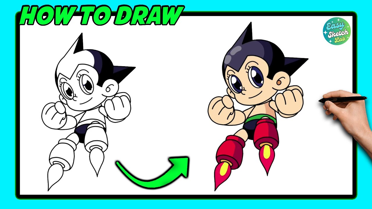 How to Draw Astro Boy | Step-by-Step Tutorial