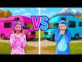 PINK Vs BLUE 24 HOURS With The MOTORHOME GIRLS Vs BOYS ‍ ️ ‍ ️ Part 3