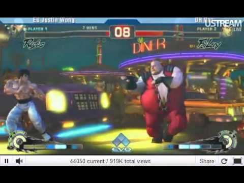 EVO 2011 SSF4 AE Top 32 - DR Ray (Fei) vs Justin Wong (Rufus)