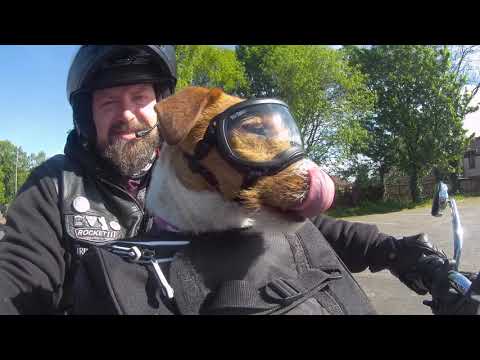 13.05.19 Cookie attending a biker funeral escort