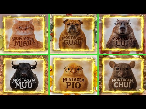 Montagem Miau vs Montagem Guau vs Montagem Cui vs Montagem Muu vs Montagem Pio vs Montagem Chui
