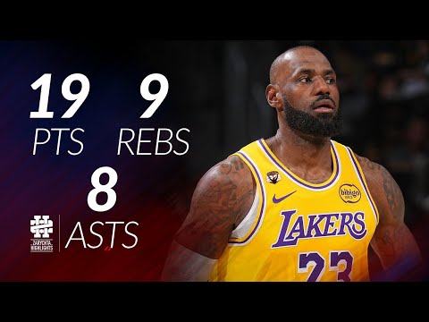 LeBron James 19 pts 9 rebs 8 asts vs Nuggets 25/26 season