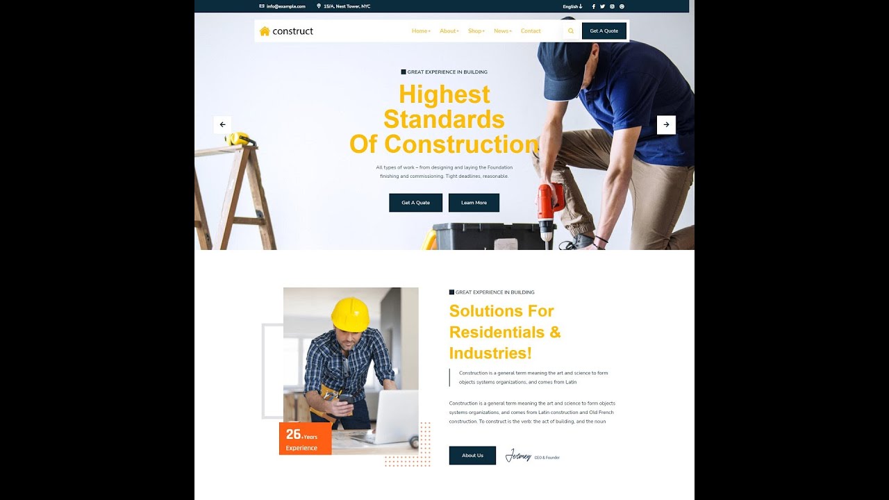 Construct Construction HTML Template #templatemonster  #themeforest  #envato    #monsterone