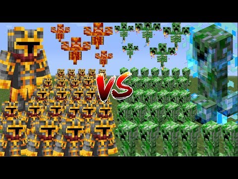 Minecraft 1000 CREEPERS VS 1000 MC NAVEED BATTLE MOD / FIGHT YOUR ARMY AGAINST MOBS!! Minecraft