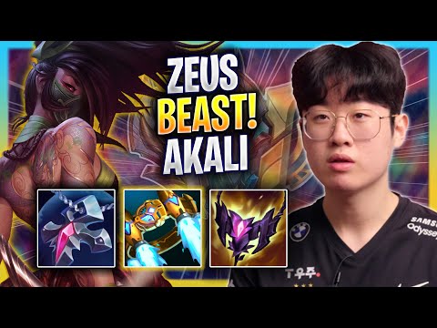 ZEUS IS A BEAST WITH  AKALI! - T1 Zeus Plays Akali TOP vs Rumble! | Bootcamp 2023