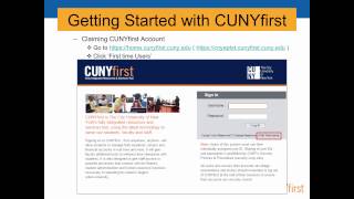 CUNYfirst Getting Started Training Video