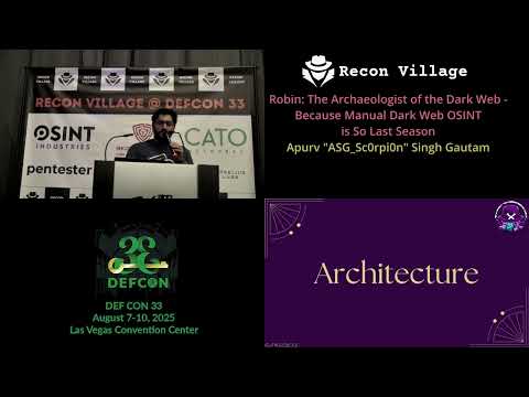 DEFCON 33 Recon Village talk — Robin: The Archaeologist of the Dark Web