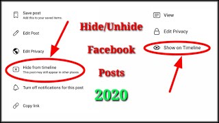 How to hide/unhide posts from Facebook timeline 2020