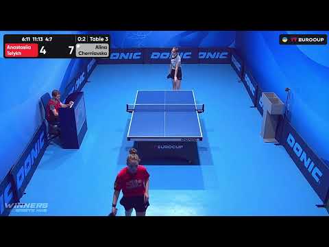 18:50 Anastasiia Telykh - Alina Cherniavska 21.07.2023 TT Euro.Cup Women Ukraine Master. Table 3