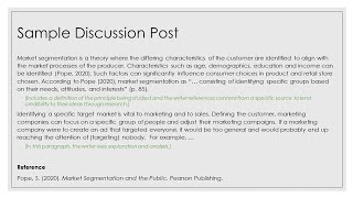 APA Style Example for Discussion Board Post