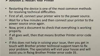 How to Fix Brother Printer Error Code 35?