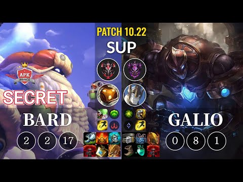 APK Secret Bard vs Galio Sup - KR Patch 10.22