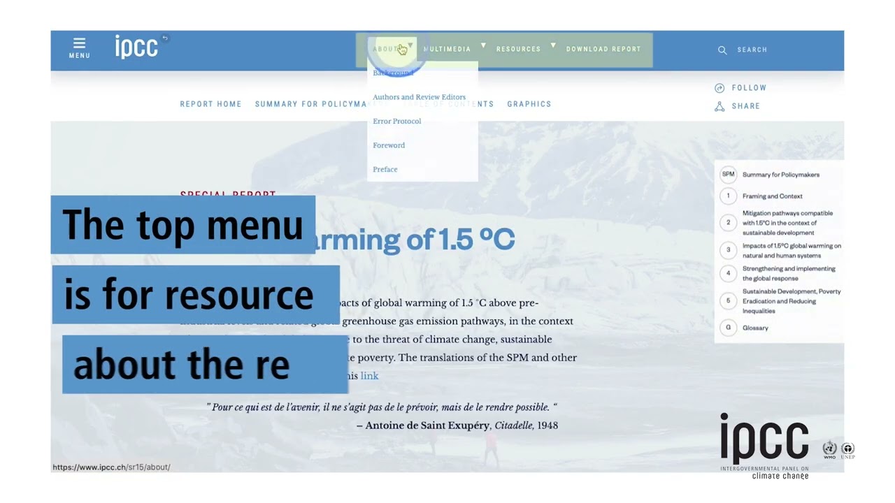 IPCC Website - Looking for an IPCC Report