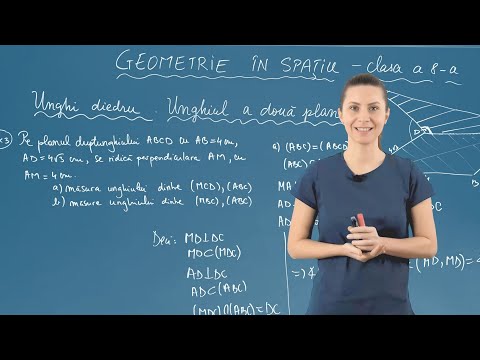 Determinarea unghiului dintre două plane. Aplicații în paralelipipedul dreptunghic - Clasa a VIII-a