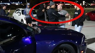 GRANDPA TRIES TO FIGHT MUSTANG DRIVER AT CAR MEET!!!