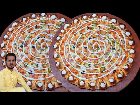 Step by Step Complete Pizza Recipe | Crown Crust Pizza by Alif Kitchen | How to Make Pizza at Home