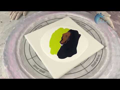 554. Sheleeart - Acrylic Fluid Art - Too much paint! Spin! Spin! Spin!