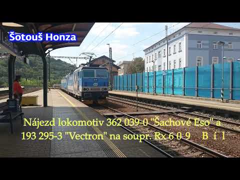 Rx 609 "Bílina" [R5/ČD] - nájezd loko na soupravu | Ústí nad Labem hl.n. | 1.8.2018