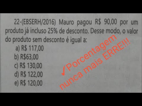 QUESTÃO DE PORCENTAGEM.