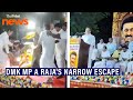 DMK MP A Raja Narrowly Escapes Injury As Stage Lights Collapse On His Podium In Mayiladuthurai