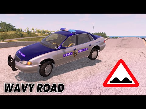 BeamNG Drive - Cars vs Wavy Roads (From Small To Big Waves)