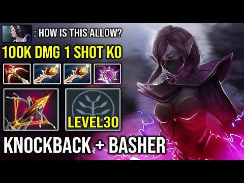 AMAZING 1 SHOT KO Bash + Knockback Ballista 100K Dmg Level 30 Templar Vs Godlike Warlord Dota 2