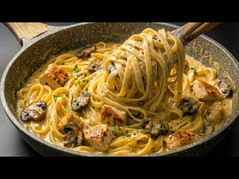 Pasta just like my Italian mother used to make!  5-Minute Chicken Alfredo Pasta for the whole family
