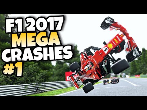 F1 2017 MEGA CRASHES #1