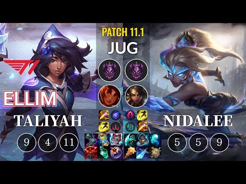 T1 Ellim Taliyah vs Nidalee Jungle - KR Patch 11.1