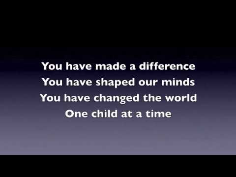 Teacher Appreciation Song  A Song for Teachers   You Have Made A Difference   YouTube