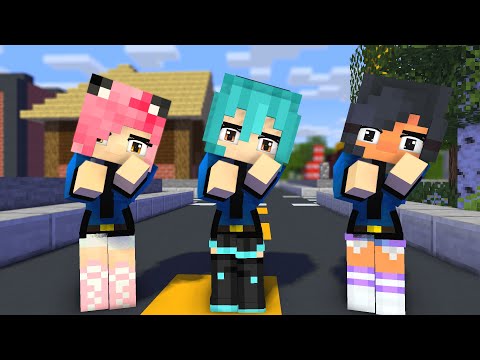 heart police aphmau, miku and kc friends and family - minecraft animation #shorts